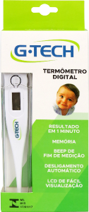Termômetro Clínico Digital Gtech 100% Resistente À Água C/ Alarme De Febre Branco