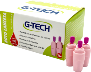 Auto Lanceta Mini Automática 28g 100 Unidades Gtech Ref Lana28g2