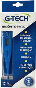 Termômetro Clínico Digital Gtech 100% Resistente À Água C/ Alarme De Febre Azul Thgt1027a-S