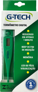 Termômetro Clínico Digital Gtech 100% Resistente À Água C/ Alarme De Febre Verde Thgt1027v-S
