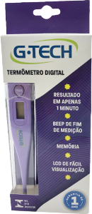 Termômetro Clínico Digital Gtech 100% Resistente À Água C/ Alarme De Febre Roxo Thgt1027rx-S
