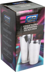 Kit Coqueteleira Profissional Inox Copo G 850ml E Copo P 525ml Gp Inox Ref Gp421