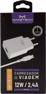 Carregador De Mesa Fonte Cm-19i 2.4a C/ Cabo 1m Branco Maketech Ref 552316