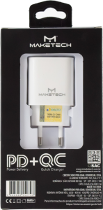 Carregador De Mesa Fonte Cm-133qp S/ Cabo 3.1a Bivolt C/ Porta Usb Branco Maketech Ref 552798