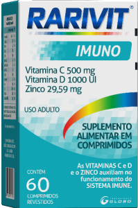 Rarivit Imuno 500mg+1000 Ui+29,59mg 60 Comprimidos Revestidos Adulto Globo