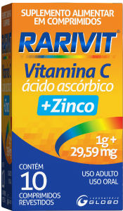 Rarivit C+Zinco 1g+29,59mg 10 Comprimidos Revestidos Adulto Globo