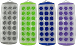 Forma De Gelo Silicone C/ 21 Cavidades 30cm X 12cm Cores Sortidas Sm Lar