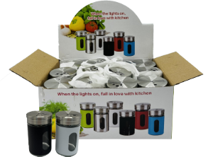 Porta Tempero Aço Inoxidável 8cm Cores Sortidas 12 Unidades Sm Lar