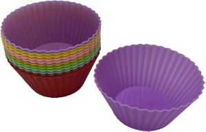 Forma P/ Cupcake Silicone Redonda 7,5cm Cores Sortidas 12 Unidades Sm Lar