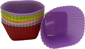Forma P/ Cupcake Silicone Quadrada 7cm Cores Sortidas 12 Unidades Sm Lar