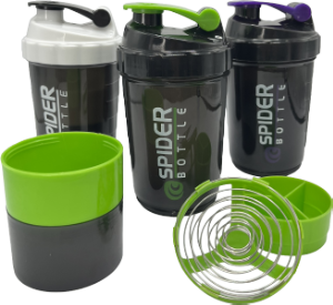 Garrafa Shakeira Plástico C/ Compartimento P/ Alimentos 500ml Cor Sortida Fechada Sm Lar