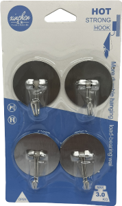 Gancho De Parede Redondo Inox 4,5cm 4 Unidades Sm Lar