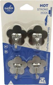 Gancho De Parede Florzinha Inox 4,5cm 4 Unidades Sm Lar