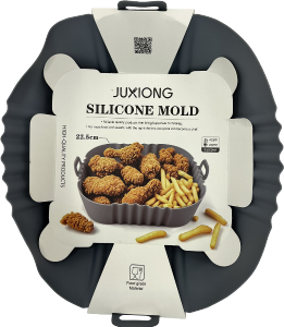 Forma De Silicone Quadrada P/ Airfryer 23cm Cinza Sm Lar