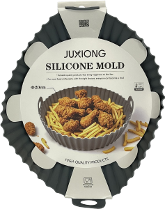 Forma De Silicone Redonda P/ Airfryer 20cm Cinza Sm Lar