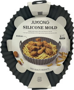 Forma De Silicone Redondo P/ Airfryer 21,5cm Cinza Sm Lar