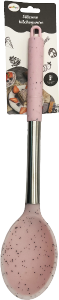 Colher P/ Arroz De Silicone C/ Cabo Inox 33,5cm Rosa Sm Lar