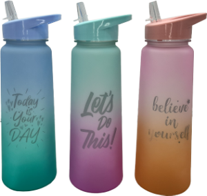 Garrafa Squeeze Degradê Tampa Flip Top C/ Alça 1l Cores Sortidas Sm Lar