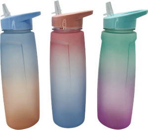 Garrafa Squeeze Degradê Tubo C/ Bico E Alça 700ml Cores Sortidas Sm Lar