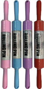 Rolo P/ Massas Plástico C/ Cabo Silicone 47cm Cores Sortidas Sm Lar