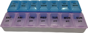 Porta Comprimidos Plástico C/ 7 Divisórias 13,5cm Cores Sortidas Sm Lar