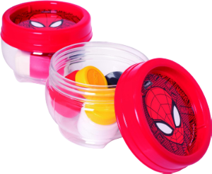 Pote Organizador Gire E Trave Homem Aranha 155ml Plasútil Ref 18041