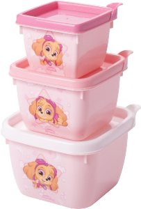 Conjunto De Potes Patrulha Canina Baby Conect Menina C/3 Peças Plasútil Ref 17950