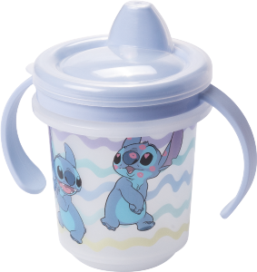 Caneca Trio Stitch P/Transição C/Tampa De Rosca E Alça Removível 280ml Plasútil Ref 17897