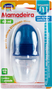 Mamadeira Plasutil Standard Decorada 02 Menino Azul 40ml R 16958