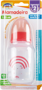 Mamadeira Plasutil Standard Decorada 01 Menina Rosa 150ml R 16955