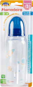 Mamadeira Plasutil Standard Decorada 02 Menino Azul 250ml R 16950