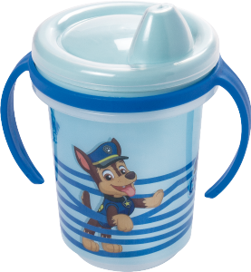 Caneca Trio Patrulha Canina Baby Menino P/Transição C/Tampa De Rosca 330ml Plasútil Ref 15852