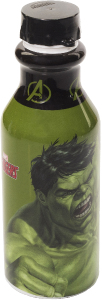 Garrafa Retrô Hulk Plástico Tampa C/ Rosca E Cordão 500ml Verde Plasútil Ref 9417