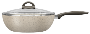 Frigideira Wok Suprema Cerâmica C/ Tampa De Vidro Ø28cm Vanilla Brinox Ref 7244/374