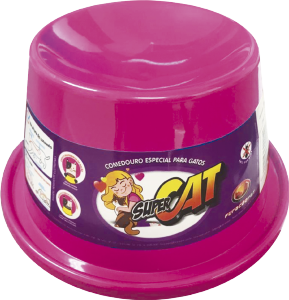 Comedouro Para Gatos Super Cat 200ml Rosa Furacão Pet Ref 01232