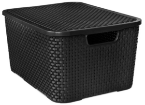 Caixa Organizadora Rattan C/ Tampa 20l (C42x L295x A20cm) Preto Arqplast Ref 25598