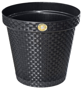 Vaso Redondo Rattan Ant Dengue 10l (A255x C275cm) Preto Arqplast Ref 25820