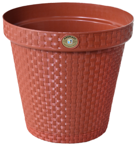 Vaso Redondo Rattan Ant Dengue 10l (A255x C275cm) Terracota Arqplast Ref 25821