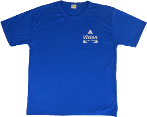Camiseta Vision Gola Normal Azul Marinho Masculino Medio