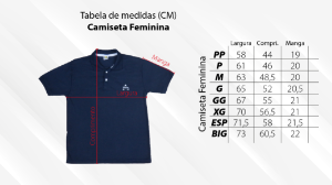 Camiseta Vision Polo Azul Marinho Feminino Pp